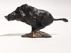'Boar Running' - Bronze Open Edition Sculpture by David Cemmick