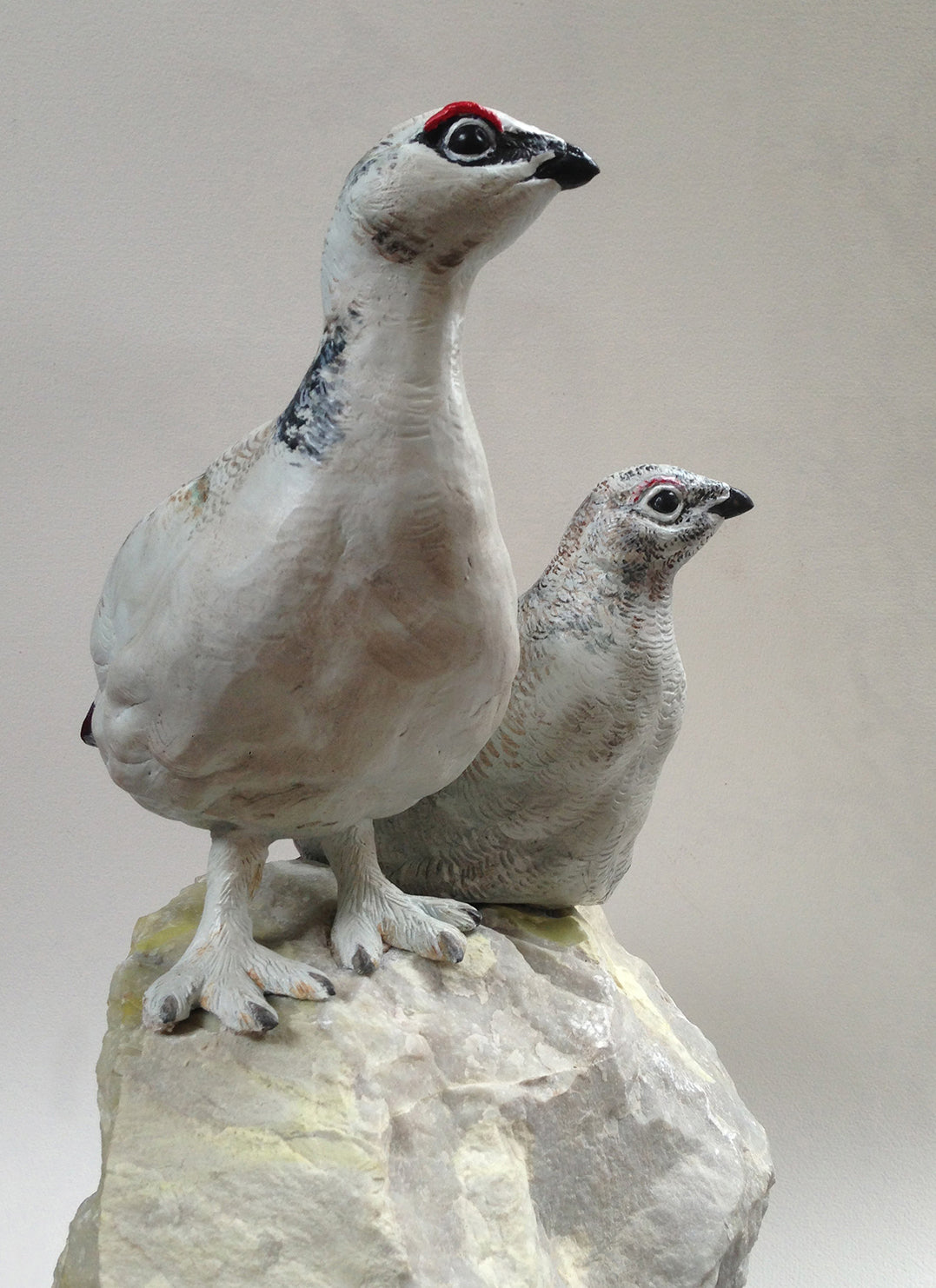 'Ptarmigan Pair' - Bronze Limited Edition Sculpture by David Cemmick