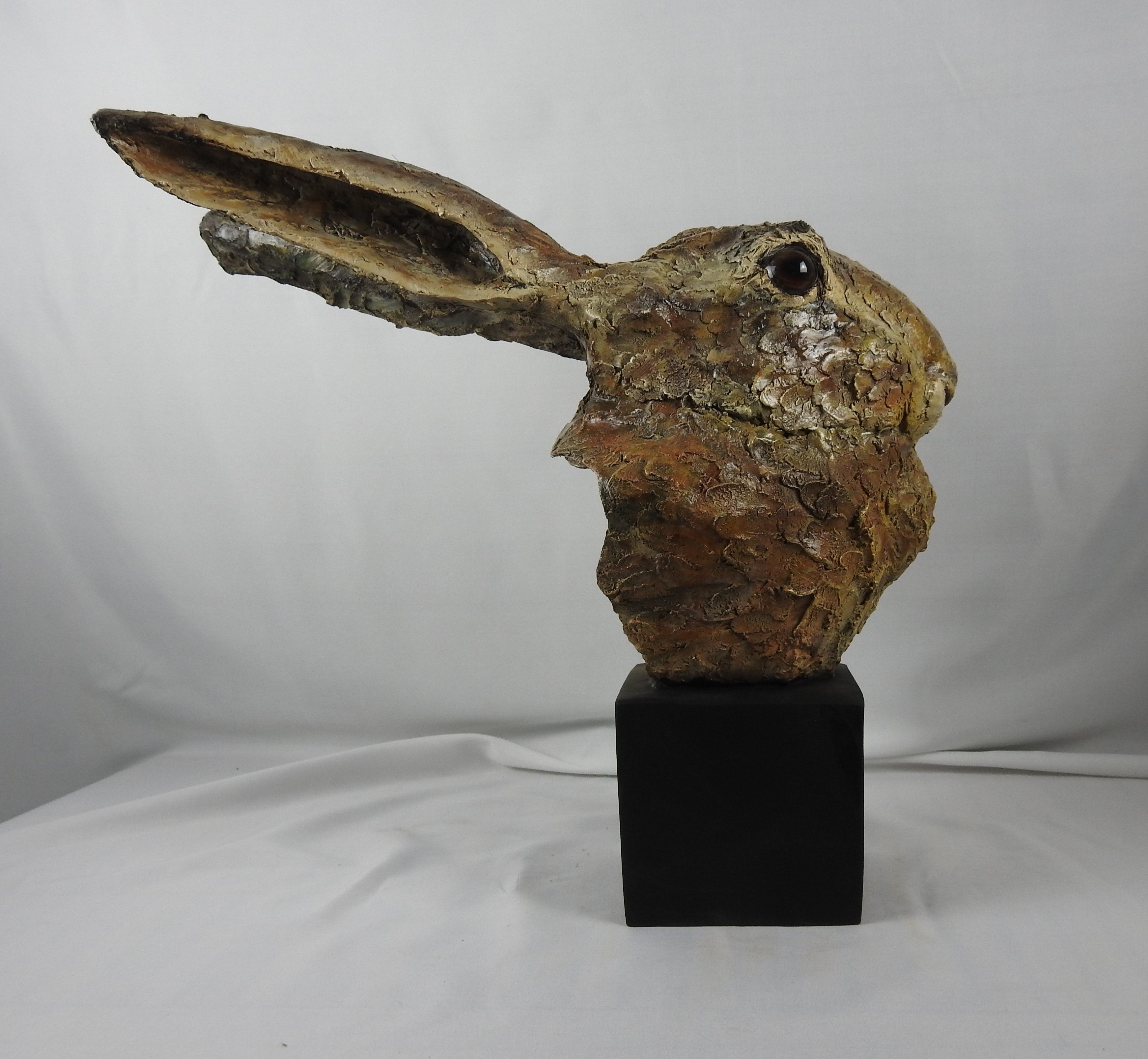 'Hare's Head' Wooden Sculpture by Martyn Bednarczuk