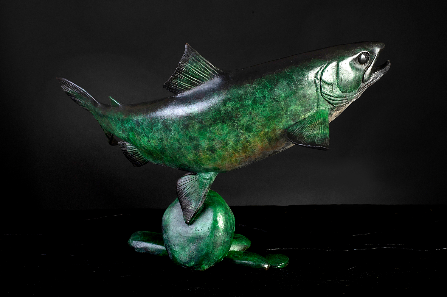 'Brown Trout V' Limited Edition Bronze Sculpture by Ian Greensitt