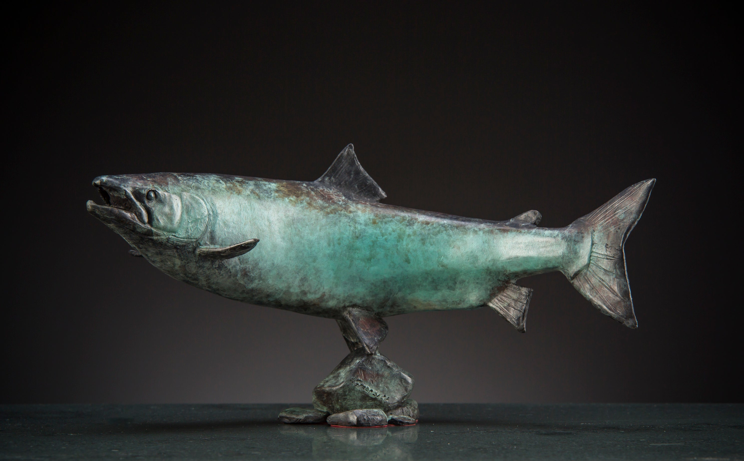 'Salmon - Medium' Limited Edition Bronze Sculpture by Ian Greensitt