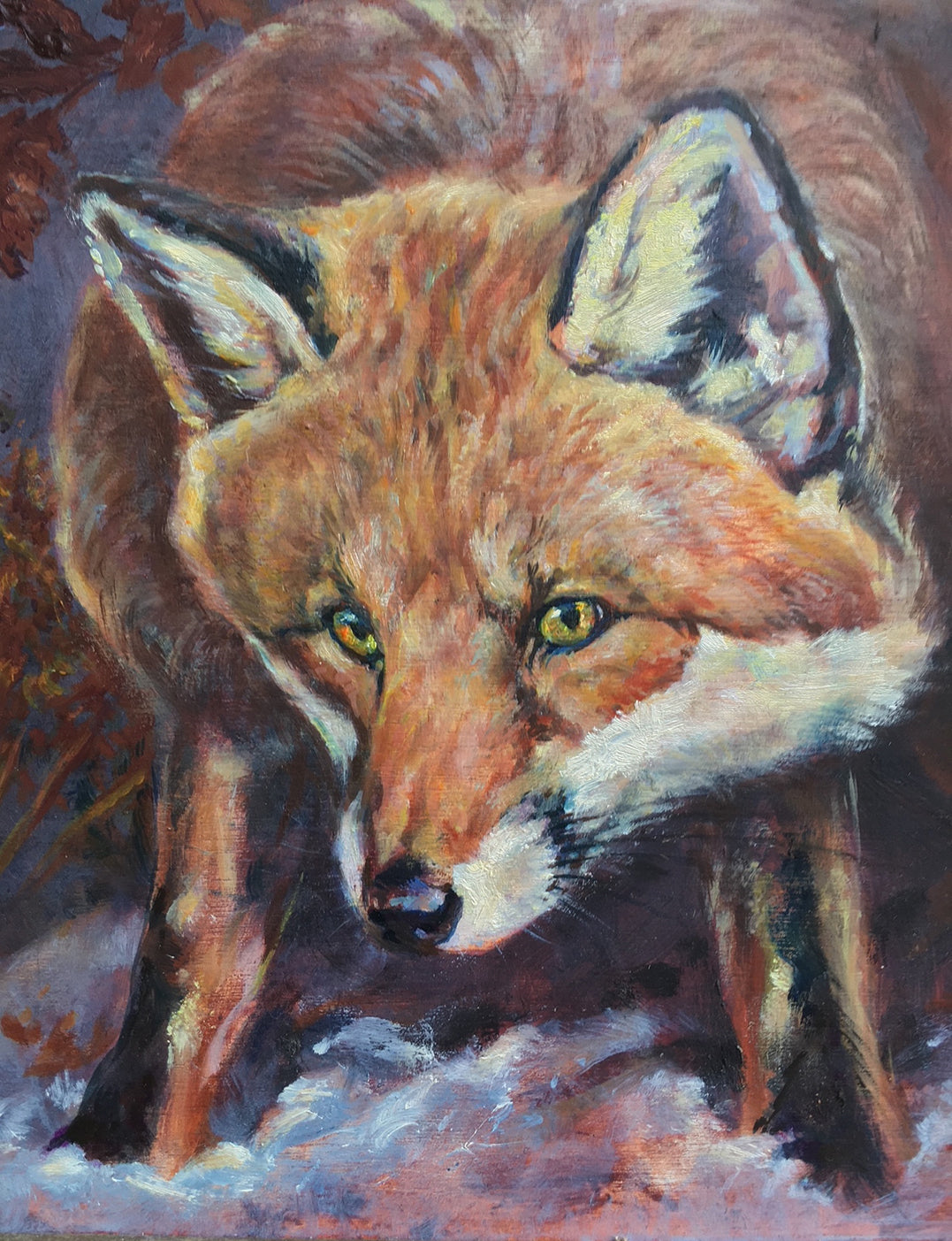 'Fox’ - Original Oil by David Cemmick - 19 x 19cm