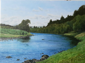 'Logie Pool, Dinnet, River Dee' - Original Oil Painting by Alistair Makinson - 30 x 40cm
