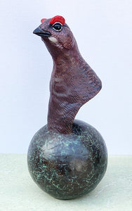 'Red Grouse' - Bronze Hand Painted Limited Edition Sculpture by David Cemmick