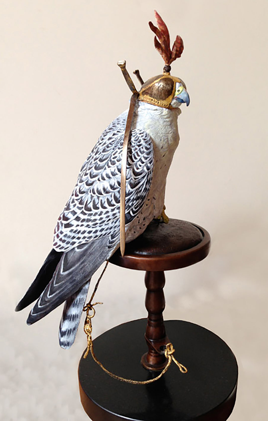 'Gyr Falcon' - Hand Painted Bronze Limited Edition Sculpture by David Cemmick