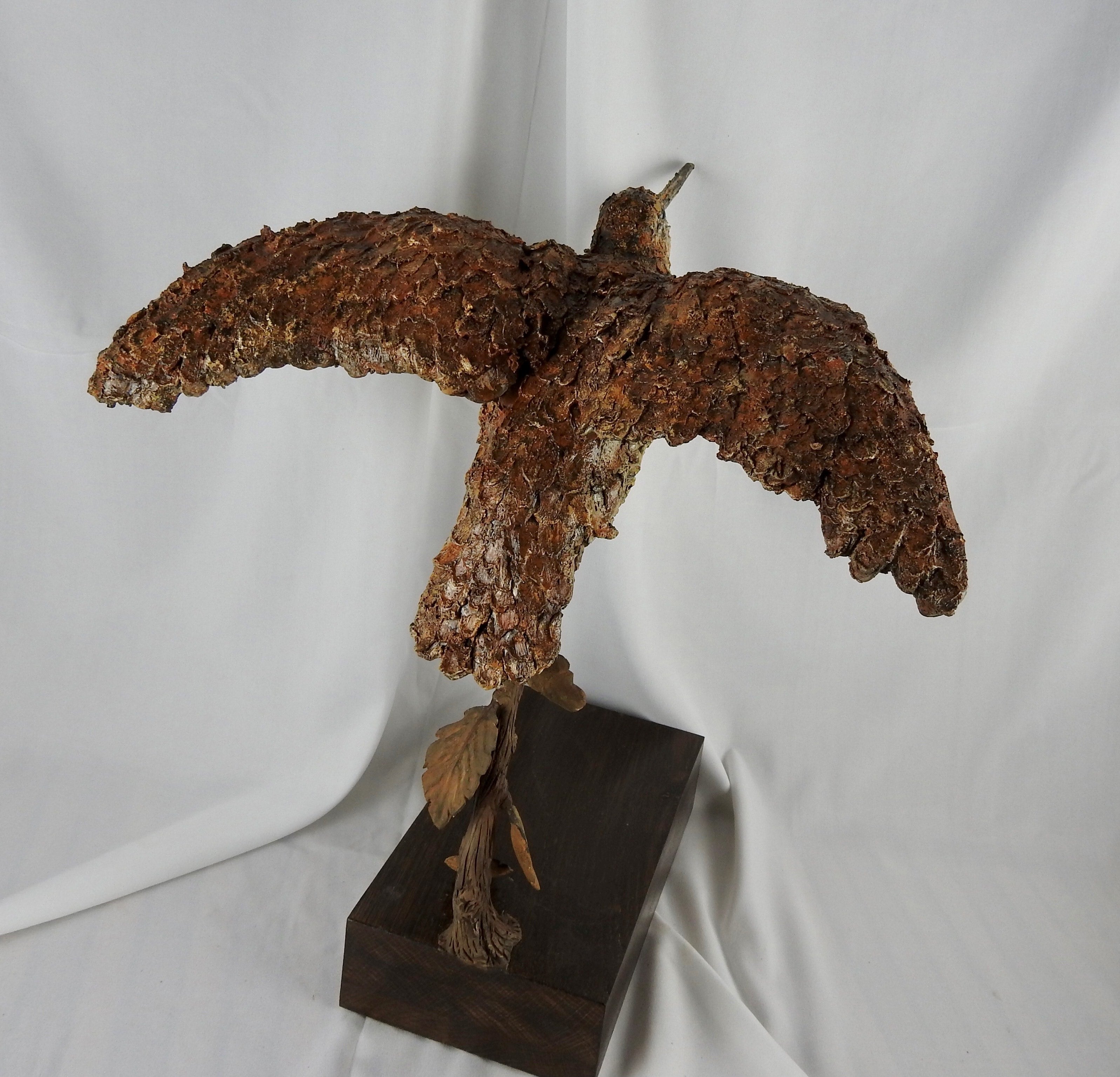 'Flying Woodcock' Wooden Sculpture by Martyn Bednarczuk