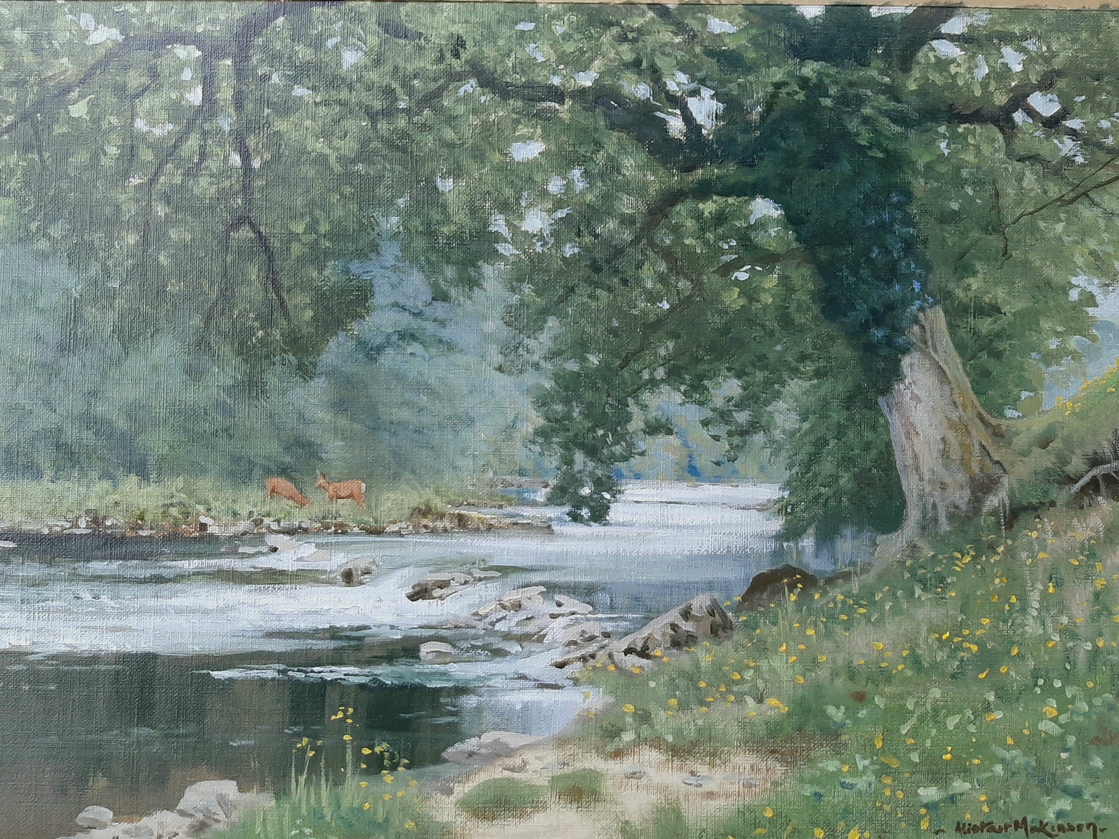 'Summer River' - Original Oil Painting by Alistair Makinson - 26 x 36cm