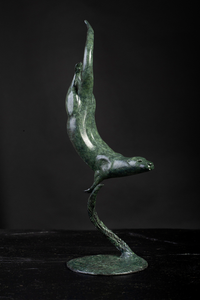 'Otter Study II' Limited Edition Bronze Sculpture by Ian Greensitt