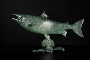 'Salmon Study III' Limited Edition Bronze Sculpture by Ian Greensitt