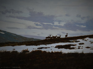 'Winter Hinds' - Original Oil Painting by Alistair Makinson - 18 x 24cm