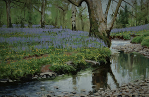 'Bluebell Wood' - Original Oil Painting by Alistair Makinson - 18 x 27cm