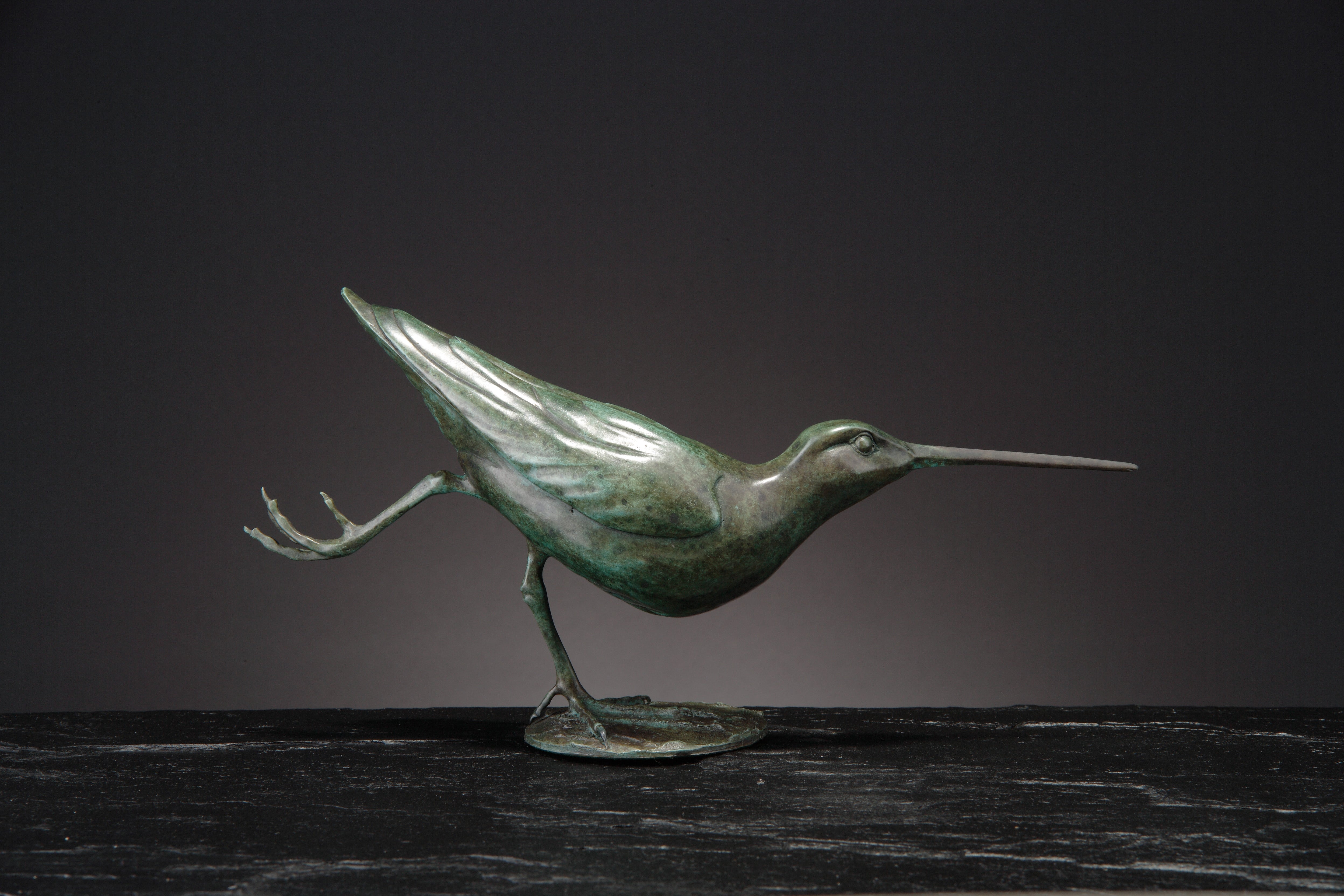 'Snipe Skating' Limited Edition Bronze Sculpture by Ian Greensitt