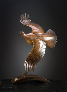 'Grouse Flying' - Limited Edition Bronze sculture by Ian Greensitt