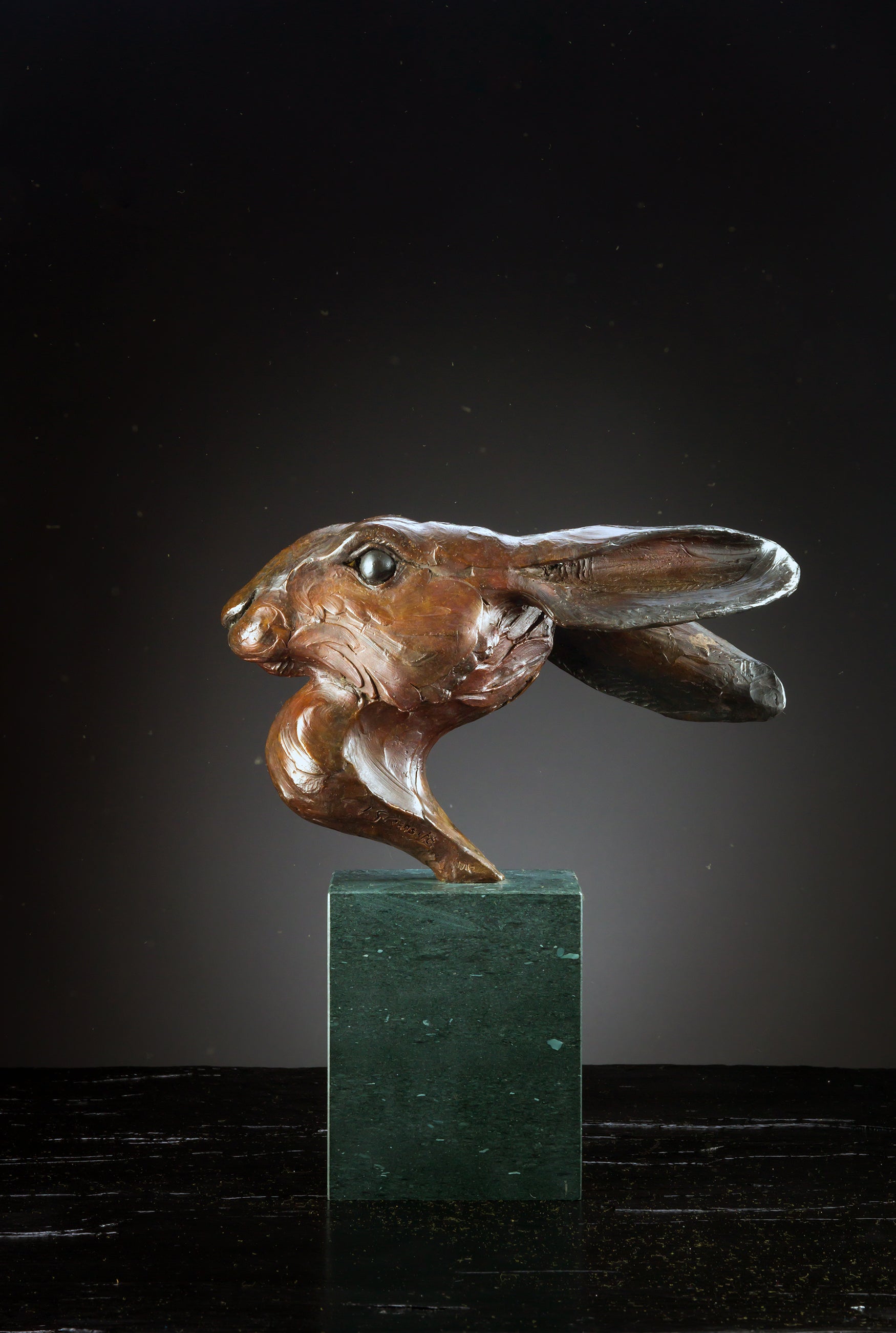 'Hare Head II' Limited Edition Bronze Sculpture by Ian Greensitt