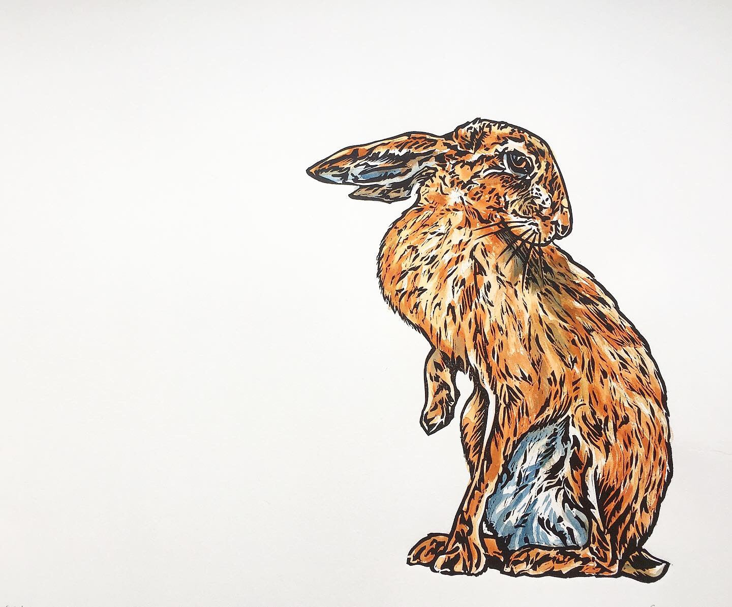 'Washday' - Original Hand Printed, Hand Coloured Linocut by Sarah Cemmick
